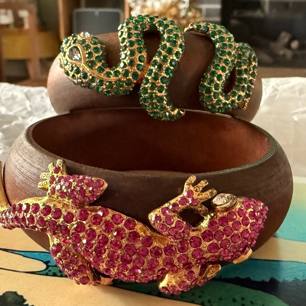 Vintage 80's statement animal bracelets - Picture 3 of 7